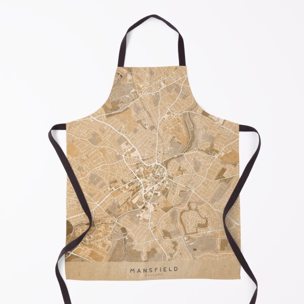 Item preview, Map of Mansfield (England) in sepia vintage style designed and sold by blursbyai.