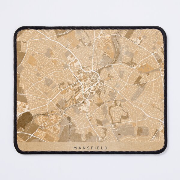 Item preview, Map of Mansfield (England) in sepia vintage style designed and sold by blursbyai.