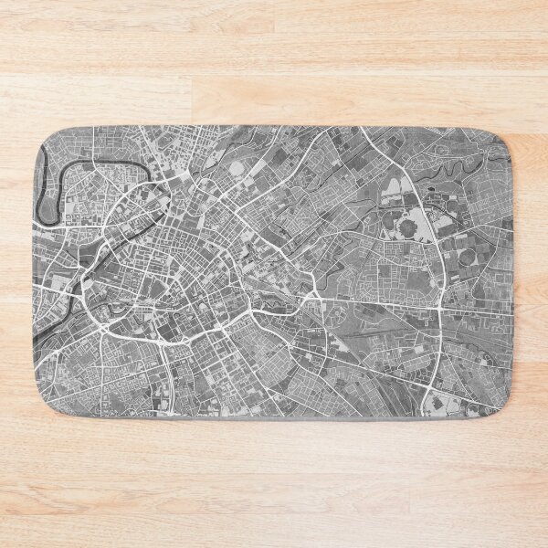 Item preview, Map of Manchester downtown (England) in gray vintage style designed and sold by blursbyai.