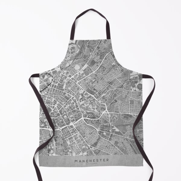 Item preview, Map of Manchester downtown (England) in gray vintage style designed and sold by blursbyai.
