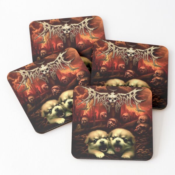 Item preview, "fake" Death Metal album cover with puppies designed and sold by Donkey's Salad.