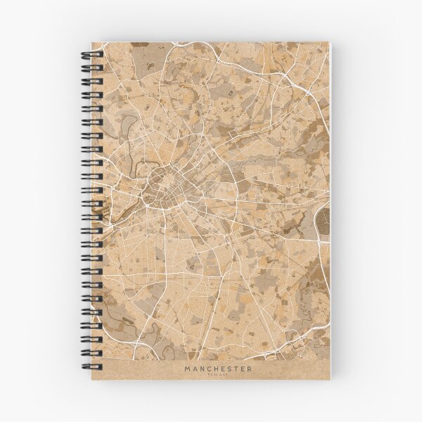 Item preview, Map of Manchester (England) in sepia vintage style designed and sold by blursbyai.