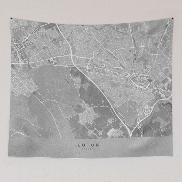 Item preview, Map of Luton (England) in gray vintage style designed and sold by blursbyai.