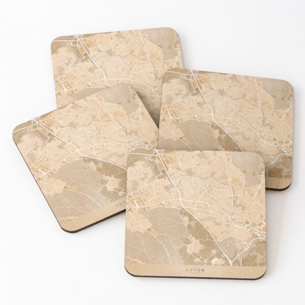 Item preview, Map of Luton (England) in sepia vintage style designed and sold by blursbyai.
