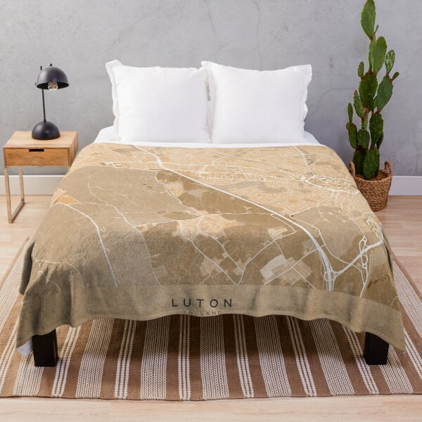 Item preview, Map of Luton (England) in sepia vintage style designed and sold by blursbyai.