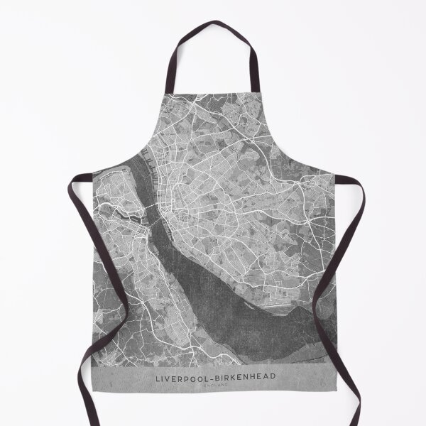 Item preview, Map of Liverpool-Birkenhead (England) in gray vintage style designed and sold by blursbyai.