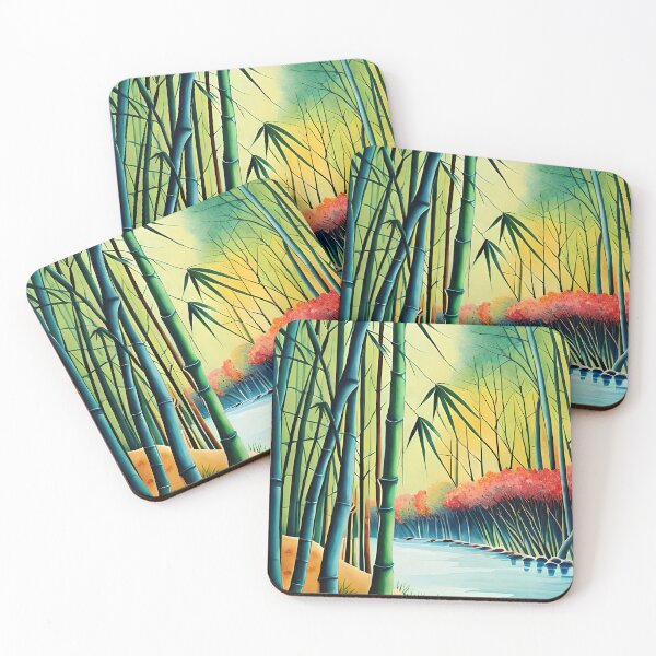 Item preview, Colorful vibrant watercolor japanese bamboo forest designed and sold by RK - Shop.