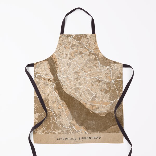 Item preview, Map of Liverpool-Birkenhead (England) in sepia vintage style designed and sold by blursbyai.
