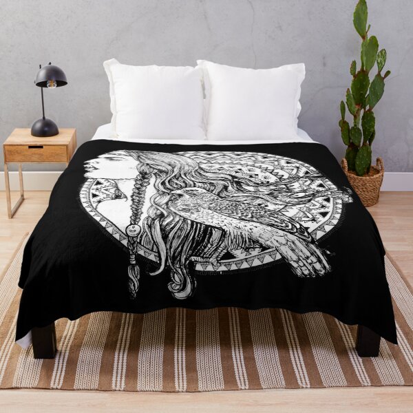 Item preview, Native American Woman with Eagle - Spirit Animal eagle - Native American mandala. designed and sold by FanitsaArt.