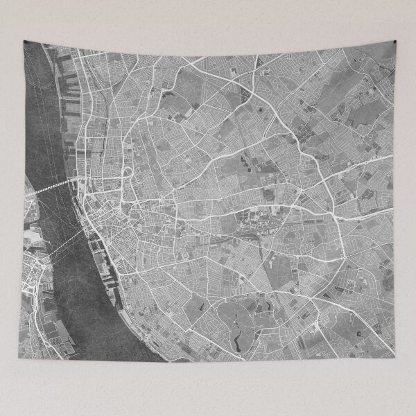 Item preview, Map of Liverpool (England) in gray vintage style designed and sold by blursbyai.