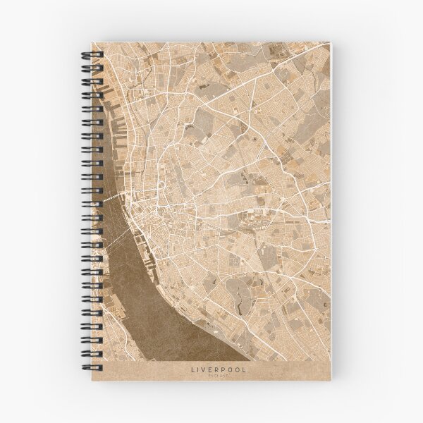 Item preview, Map of Liverpool (England) in sepia vintage style designed and sold by blursbyai.