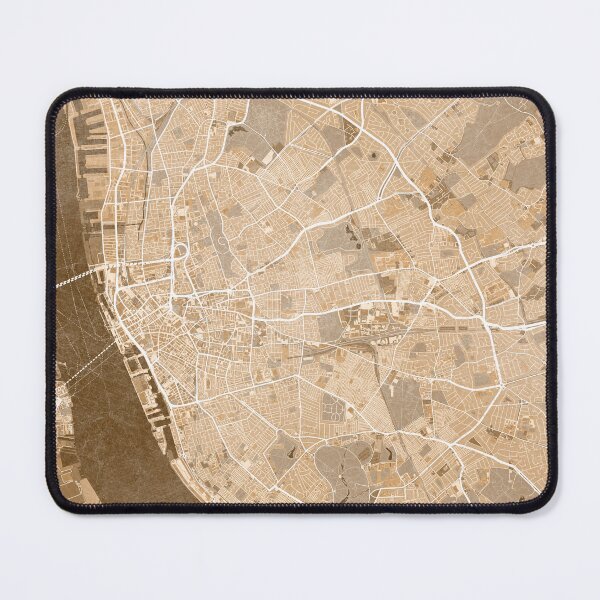 Item preview, Map of Liverpool (England) in sepia vintage style designed and sold by blursbyai.