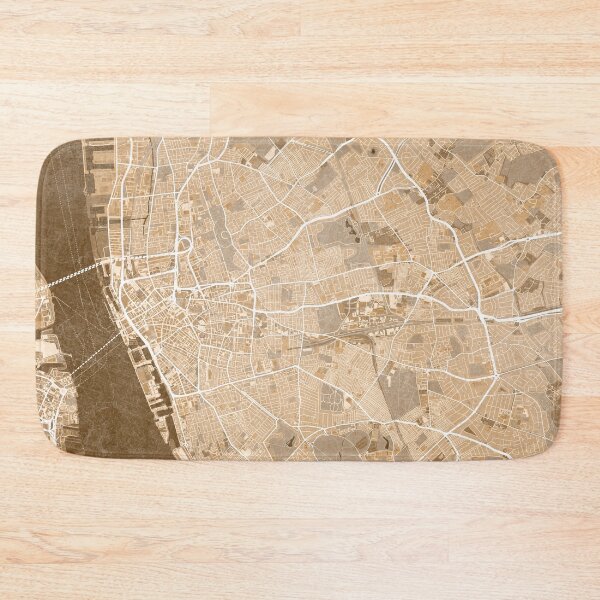 Item preview, Map of Liverpool (England) in sepia vintage style designed and sold by blursbyai.