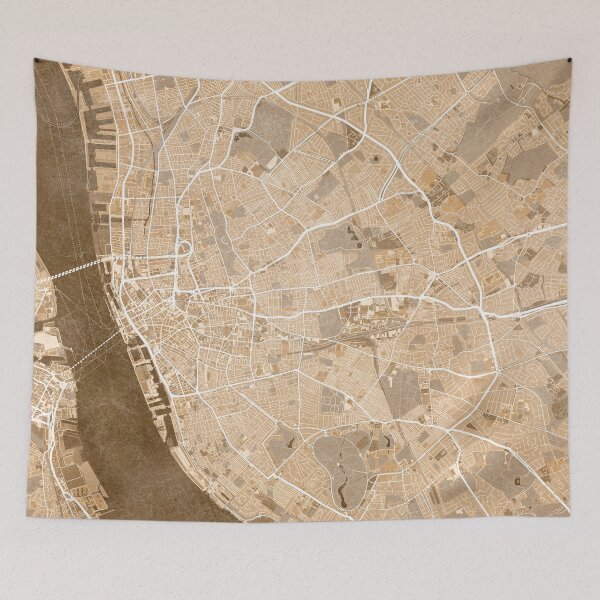 Item preview, Map of Liverpool (England) in sepia vintage style designed and sold by blursbyai.