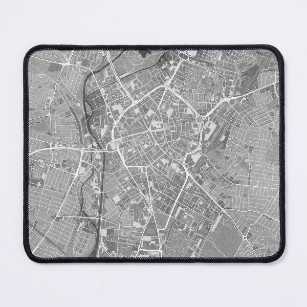 Item preview, Map of Leicester downtown (England) in gray vintage style designed and sold by blursbyai.
