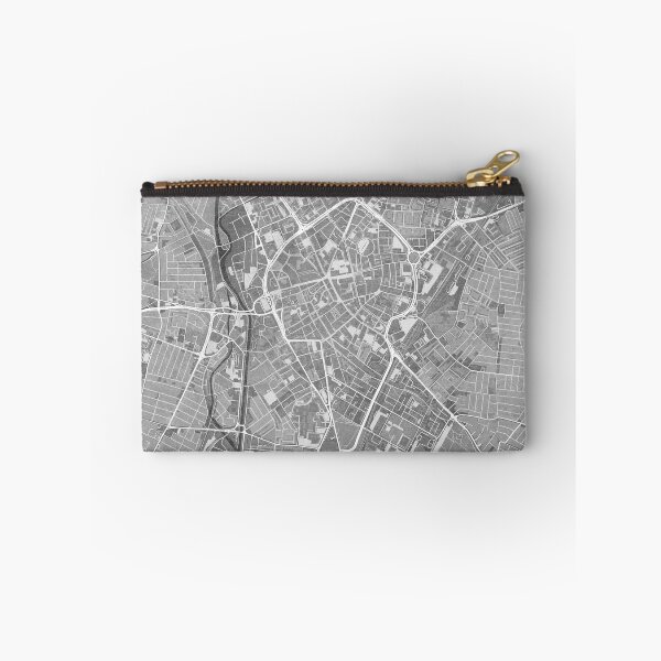 Item preview, Map of Leicester downtown (England) in gray vintage style designed and sold by blursbyai.