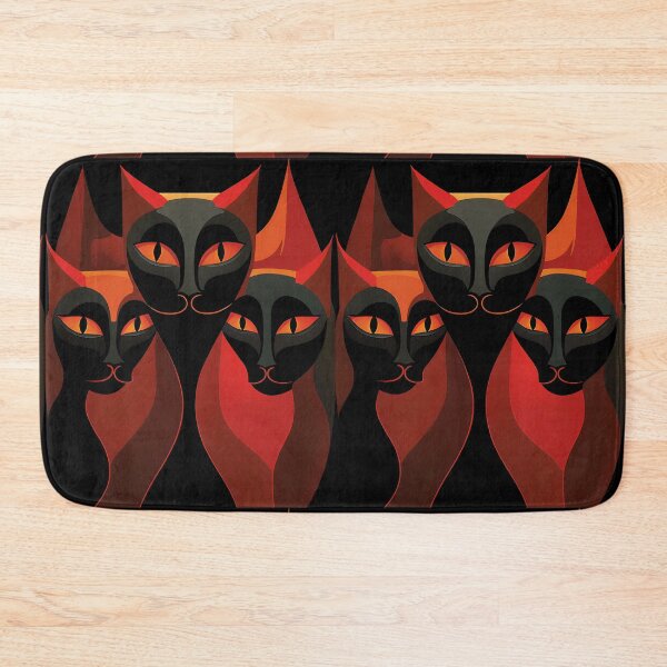 Item preview, Feline Trio In Red, Abstract Cats designed and sold by DiamondPixel.