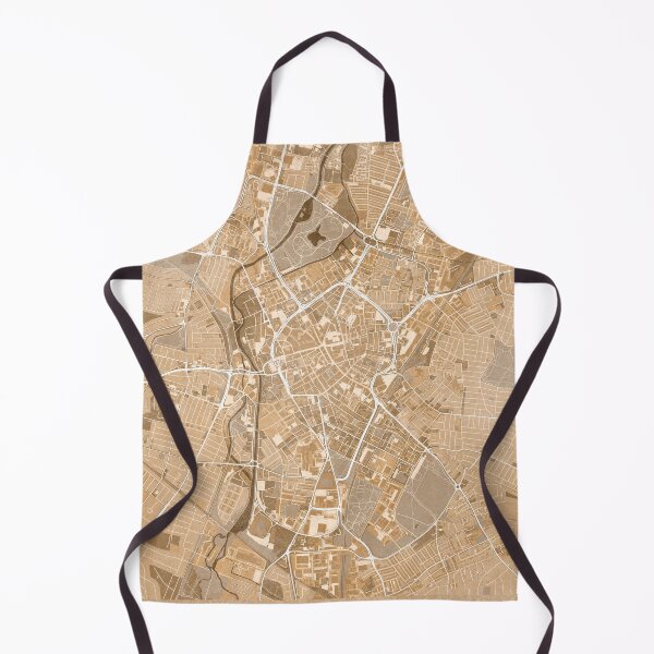 Item preview, Map of Leicester downtown (England) in sepia vintage style designed and sold by blursbyai.