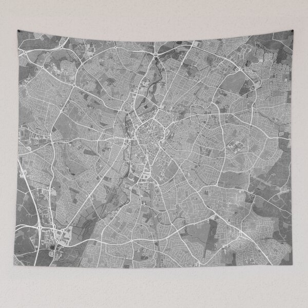 Item preview, Map of Leicester (England) in gray vintage style designed and sold by blursbyai.