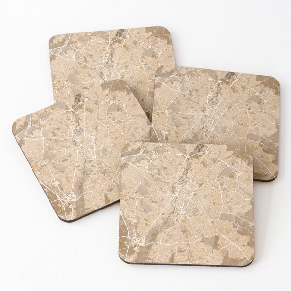Item preview, Map of Leicester (England) in sepia vintage style designed and sold by blursbyai.