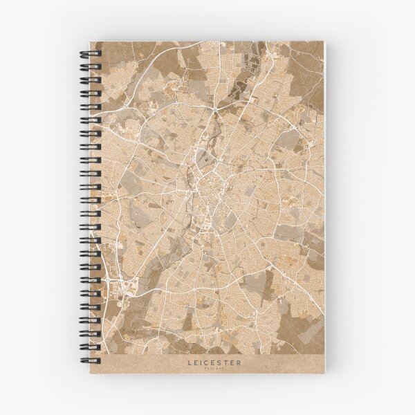 Item preview, Map of Leicester (England) in sepia vintage style designed and sold by blursbyai.