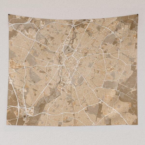 Item preview, Map of Leicester (England) in sepia vintage style designed and sold by blursbyai.