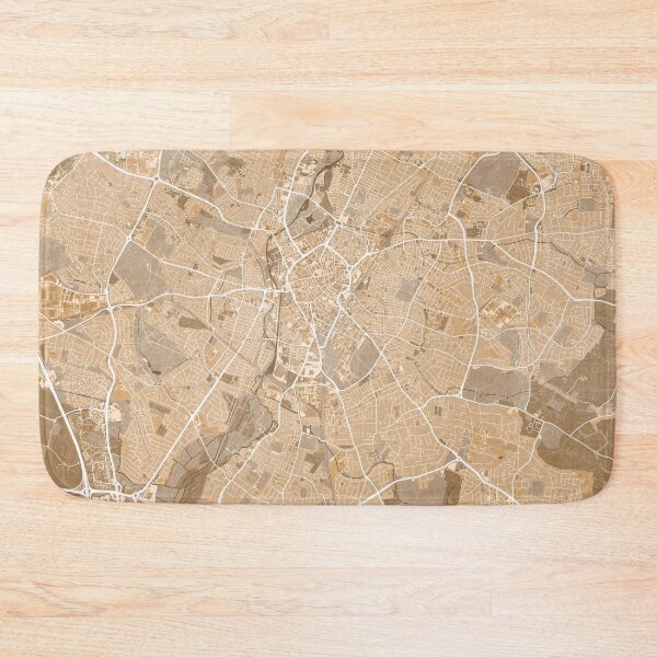 Item preview, Map of Leicester (England) in sepia vintage style designed and sold by blursbyai.