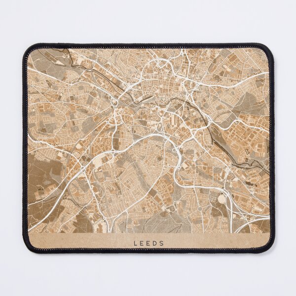 Item preview, Map of Leeds (England) in sepia vintage style designed and sold by blursbyai.