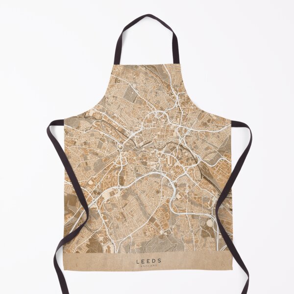 Item preview, Map of Leeds (England) in sepia vintage style designed and sold by blursbyai.