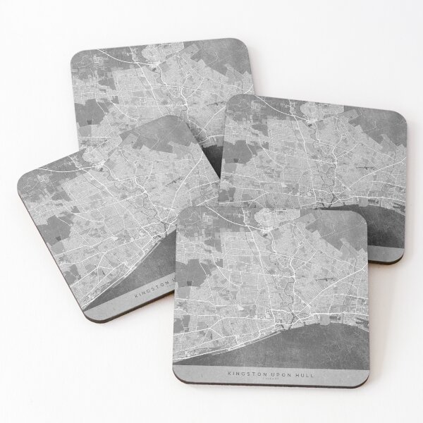 Item preview, Map of Kingston upon Hull (England) in gray vintage style designed and sold by blursbyai.
