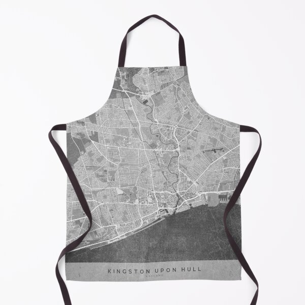 Item preview, Map of Kingston upon Hull (England) in gray vintage style designed and sold by blursbyai.