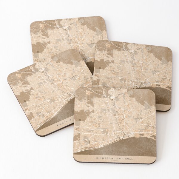 Item preview, Map of Kingston upon Hull (England) in sepia vintage style designed and sold by blursbyai.