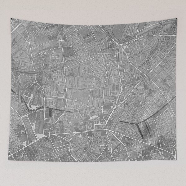 Item preview, Map of Islington (England) in gray vintage style designed and sold by blursbyai.