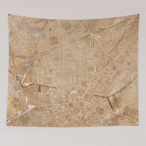 Item preview, Map of Islington (England) in sepia vintage style designed and sold by blursbyai.