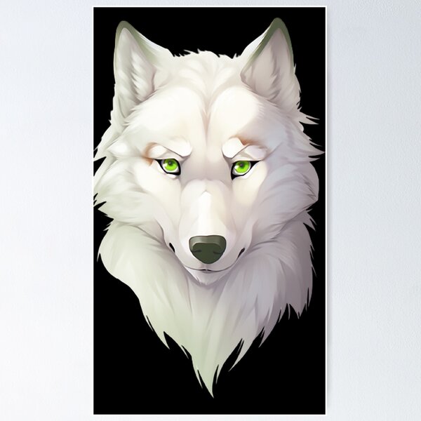 lobo de anime blanco y azul