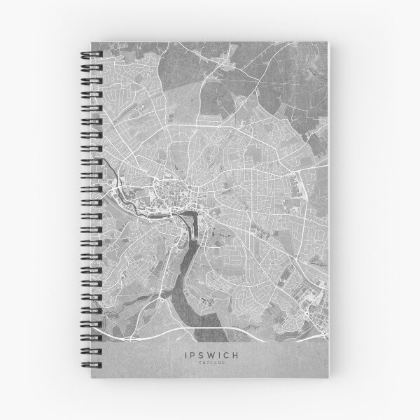 Item preview, Map of Ipswich (England) in gray vintage style designed and sold by blursbyai.