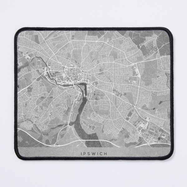 Item preview, Map of Ipswich (England) in gray vintage style designed and sold by blursbyai.