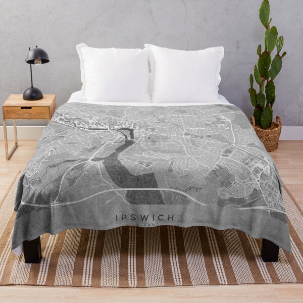 Item preview, Map of Ipswich (England) in gray vintage style designed and sold by blursbyai.