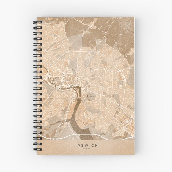Item preview, Map of Ipswich (England) in sepia vintage style designed and sold by blursbyai.