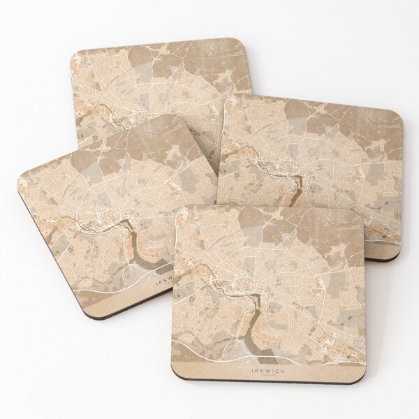 Item preview, Map of Ipswich (England) in sepia vintage style designed and sold by blursbyai.