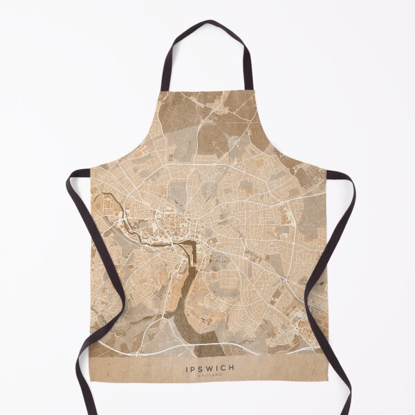 Item preview, Map of Ipswich (England) in sepia vintage style designed and sold by blursbyai.