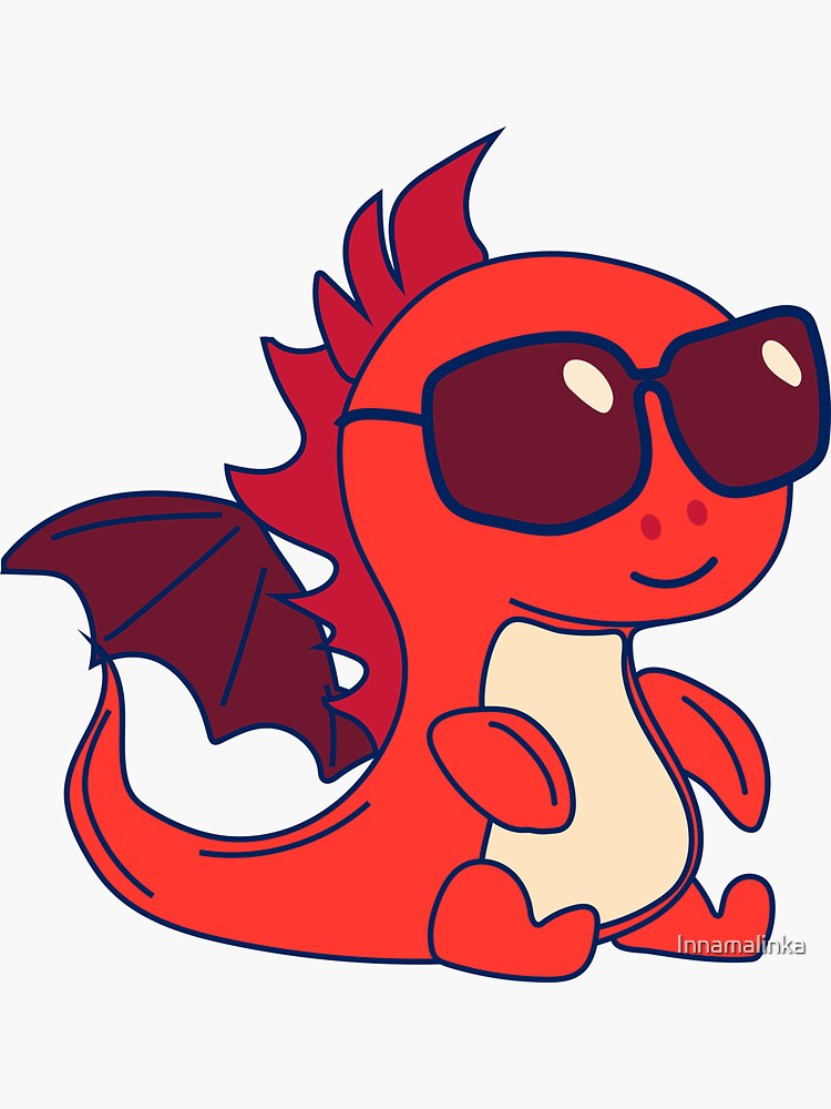Dragon in sunglasses Illustration. Sticker