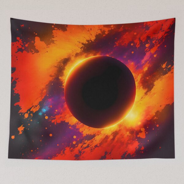 Item preview, Vibrant Total Eclipse with Red Sky Splashes designed and sold by Aaron2610.