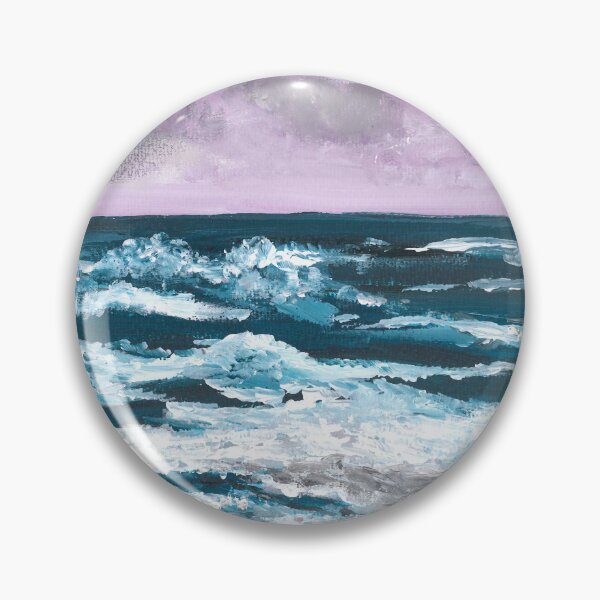 Item preview, Nature and landscapes, blue landscape, indigo sea with waves designed and sold by anaozzart.
