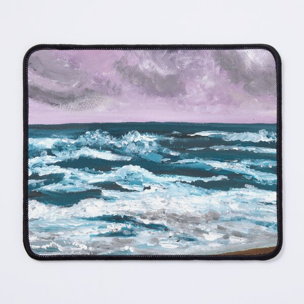 Item preview, Nature and landscapes, blue landscape, indigo sea with waves designed and sold by anaozzart.