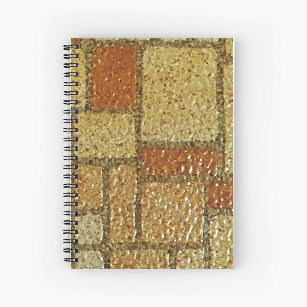 Vintage Linoleum Gold Squares and Rectangles Art Print