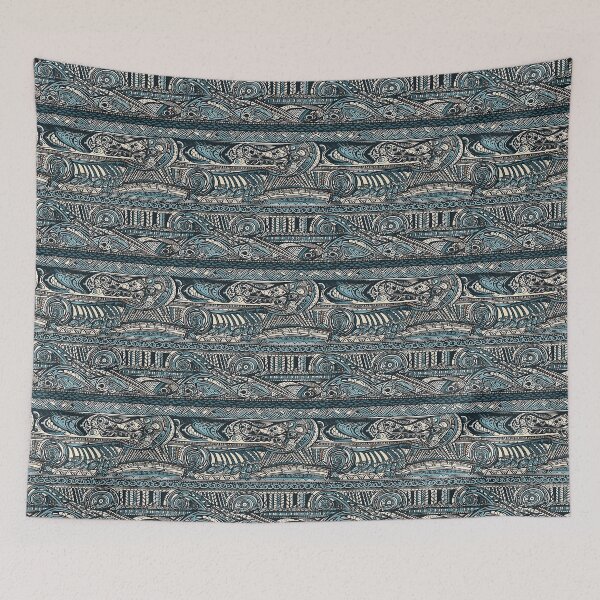Item preview, Tribal Art Blue and White designed and sold by DavisDesigns79.