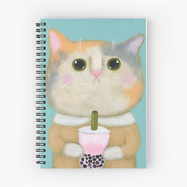 Item preview, Kitty With Rose Milk Boba designed and sold by KilkennyCat Art.