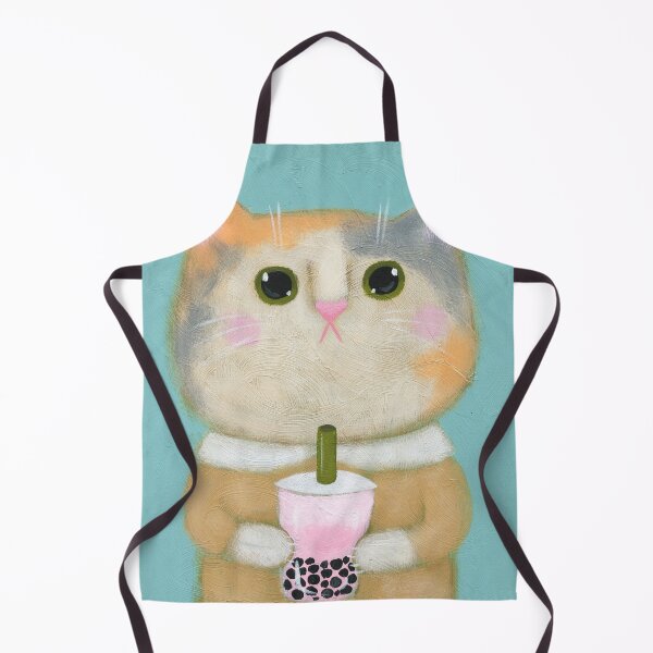 Item preview, Kitty With Rose Milk Boba designed and sold by KilkennyCat Art.