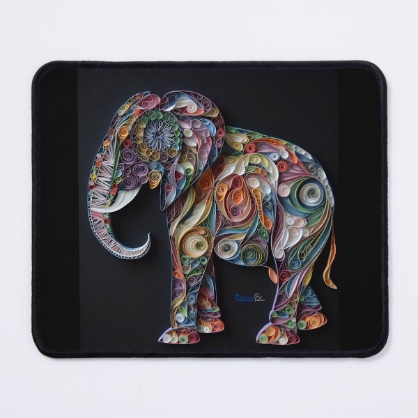Item preview, Colorful Elephant Quilling Artwork designed and sold by ArtbyAiGallery.